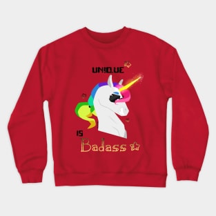 Unique is badass - Unicorn - Gold Crewneck Sweatshirt